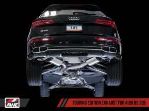 AWE Tuning - AWE Tuning Audi B9 SQ5 Non-Resonated Touring Edition Cat-Back Exhaust - No Tips (Turn Downs) - Image 2