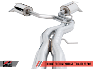 AWE Tuning - AWE Tuning Audi B9 SQ5 Non-Resonated Touring Edition Cat-Back Exhaust - No Tips (Turn Downs) - Image 8