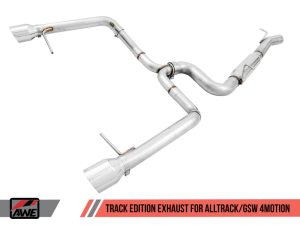 AWE Tuning - AWE Tuning VW MK7 Golf Alltrack/Sportwagen 4Motion Track Edition Exhaust - Polished Silver Tips - Image 2