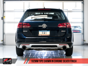 AWE Tuning - AWE Tuning VW MK7 Golf Alltrack/Sportwagen 4Motion Touring Edition Exhaust - Polished Silver Tips - Image 6