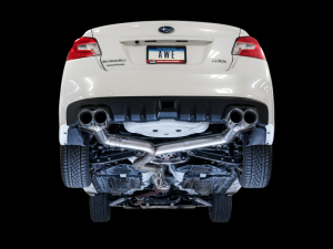 AWE Tuning - AWE Tuning Subaru WRX/STI VA/GV Sedan Track Edition Exhaust - Chrome Silver Tips (102mm) - Image 6
