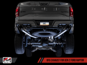 AWE Tuning - AWE Tuning 2017+ Ford Raptor 0 FG Performance Exhaust System - w/ Diamond Black Tips - Image 1
