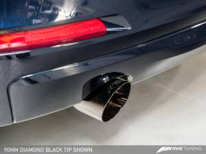AWE Tuning - AWE Tuning BMW F30 320i Touring Exhaust w/Performance Mid Pipe - Diamond Black Tip (90mm) - Image 2