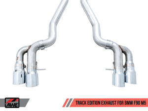 AWE Tuning - AWE Tuning 18-19 BMW M5 (F90) 4.4T AWD Axle-back Exhaust - Track Edition (Chrome Silver Tips) - Image 5