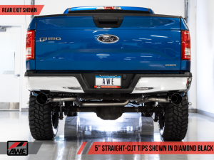 AWE Tuning - AWE Tuning 2015+ Ford F-150 0FG Dual Exit Performance Exhaust System w/5in Diamond Black Tips - Image 5