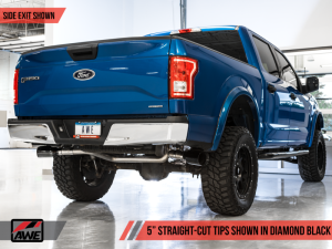 AWE Tuning - AWE Tuning 2015+ Ford F-150 0FG Dual Exit Performance Exhaust System w/5in Diamond Black Tips - Image 11