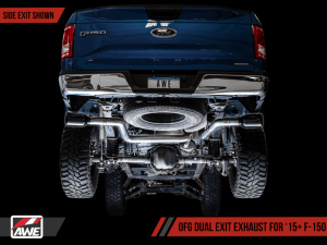 AWE Tuning - AWE Tuning 2015+ Ford F-150 0FG Dual Exit Performance Exhaust System w/5in Diamond Black Tips - Image 12