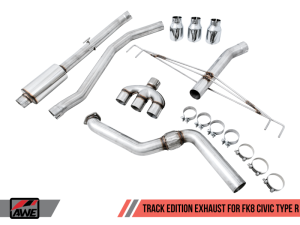 AWE Tuning - AWE Tuning 2017+ Honda Civic Type R Track Edition Exhaust w/Front Pipe & Triple Chrome Silver Tips - Image 6