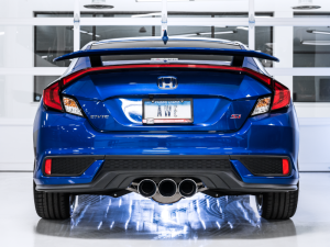 AWE Tuning - AWE Tuning 2016+ Honda Civic Si Touring Edition Exhaust w/Front Pipe & Triple Chrome Silver Tips - Image 1