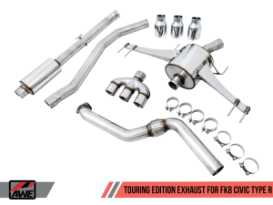 AWE Tuning - AWE Tuning 2017+ Honda Civic Type R Touring Edition Exhaust w/Front Pipe & Triple Chrome Silver Tips - Image 3