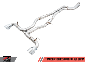 AWE Tuning - AWE Tuning 2020 Toyota Supra A90 Track Edition Exhaust - 5in Chrome Silver Tips - Image 1