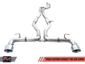 AWE Tuning - AWE Tuning 2020 Toyota Supra A90 Track Edition Exhaust - 5in Chrome Silver Tips - Image 4