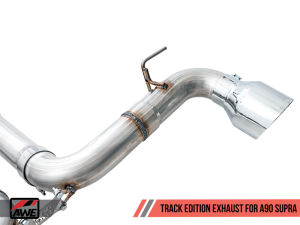 AWE Tuning - AWE Tuning 2020 Toyota Supra A90 Track Edition Exhaust - 5in Chrome Silver Tips - Image 8