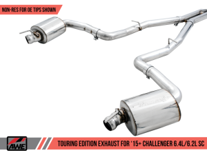 AWE Tuning - AWE Tuning 2015+ Dodge Challenger 6.4L/6.2L Non-Resonated Touring Edition Exhaust - Use Stock Tips - Image 2