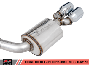 AWE Tuning - AWE Tuning 2015+ Dodge Challenger 6.4L/6.2L Non-Resonated Touring Edition Exhaust - Quad Silver Tips - Image 3