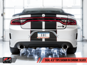 AWE Tuning - AWE Tuning 2015+ Dodge Charger 6.4L/6.2L SC Non-Resonated Touring Edition Exhaust - Silver Tips - Image 8