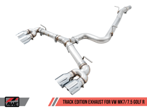 AWE Tuning - AWE Tuning Mk7 Golf R Track Edition Exhaust w/Chrome Silver Tips 102mm - Image 1