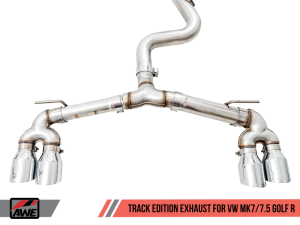 AWE Tuning - AWE Tuning Mk7 Golf R Track Edition Exhaust w/Chrome Silver Tips 102mm - Image 2