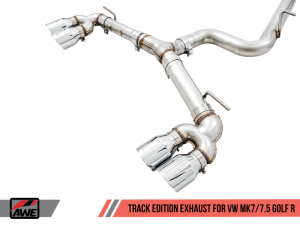 AWE Tuning - AWE Tuning Mk7 Golf R Track Edition Exhaust w/Chrome Silver Tips 102mm - Image 5