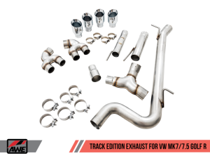 AWE Tuning - AWE Tuning Mk7 Golf R Track Edition Exhaust w/Chrome Silver Tips 102mm - Image 6