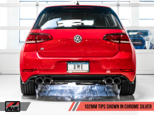 AWE Tuning - AWE Tuning Mk7 Golf R Track Edition Exhaust w/Chrome Silver Tips 102mm - Image 9