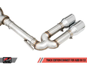 AWE Tuning - AWE Tuning Audi 8V S3 Track Edition Exhaust w/Chrome Silver Tips 102mm - Image 3