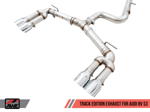 AWE Tuning - AWE Tuning Audi 8V S3 Track Edition Exhaust w/Chrome Silver Tips 102mm - Image 4