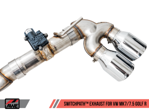 AWE Tuning - AWE Tuning Mk7 Golf R SwitchPath Exhaust w/Chrome Silver Tips 102mm - Image 5