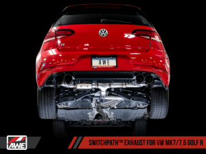 AWE Tuning - AWE Tuning Mk7 Golf R SwitchPath Exhaust w/Chrome Silver Tips 102mm - Image 10