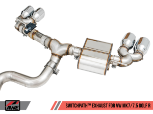 AWE Tuning - AWE Tuning Volkswagen Golf R MK7.5 SwitchPath Exhaust w/Chrome Silver Tips 102mm - Image 6