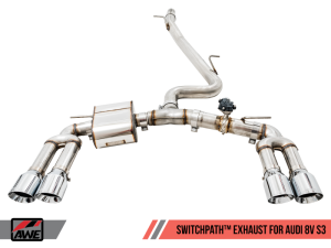 AWE Tuning - AWE Tuning Audi 8V S3 SwitchPath Exhaust w/Chrome Silver Tips 102mm - Image 3
