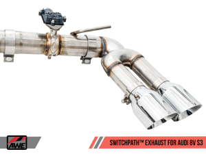 AWE Tuning - AWE Tuning Audi 8V S3 SwitchPath Exhaust w/Chrome Silver Tips 102mm - Image 5
