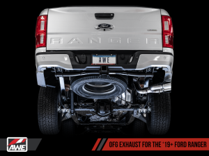 AWE Tuning - AWE Tuning 2019+ Ford Ranger 0FG Performance Exhaust System w/Chrome Silver Tips & Bash Guard - Image 6