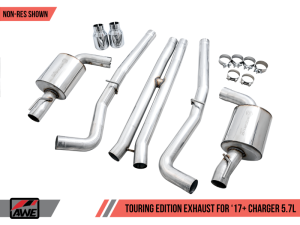 AWE Tuning - AWE Tuning 2017+ Dodge Charger 5.7L Touring Edition Exhaust - Non-Resonated - Chrome Silver Tips - Image 7