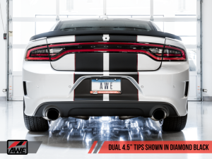 AWE Tuning - AWE Tuning 2017+ Dodge Charger 5.7L Touring Edition Exhaust - Non-Resonated - Diamond Black Tips - Image 2