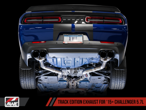 AWE Tuning - AWE Tuning 2017+ Dodge Challenger 5.7L Track Edition Exhaust - Diamond Black Quad Tips - Image 1