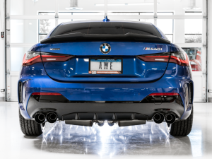 AWE Tuning - AWE Tuning 2019+ BMW M340i (G20) Non-Resonated Touring Edition Exhaust - Quad Diamond Black Tips - Image 4