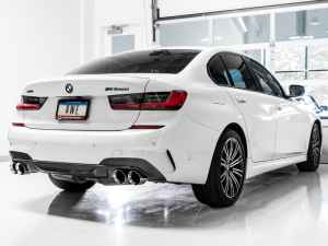 AWE Tuning - AWE Tuning 2019+ BMW M340i (G20) Resonated Touring Edition Exhaust - Quad Chrome Silver Tips - Image 4
