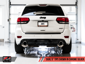 AWE Tuning - AWE Tuning 2020 Jeep Grand Cherokee SRT Touring Edition Exhaust - Chrome Silver Tips - Image 12