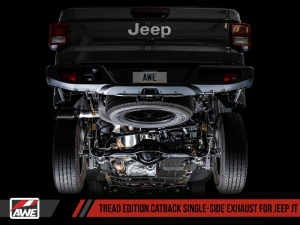 AWE Tuning - AWE Tuning 20-21 Jeep Gladiator JT 3.6L Tread Edition Cat-Back Single Side Exhaust - Diamond Blk Ti - Image 5