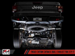 AWE Tuning - AWE Tuning 20-21 Jeep Gladiator JT 3.6L Tread Edition Cat-Back Dual Exhaust - Diamond Black Tip - Image 5