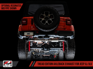 AWE Tuning - AWE Tuning 2018+ Jeep Wrangler JL/JLU Tread Edition Axle-Back Dual Exhaust - Chrome Silver Tips - Image 10
