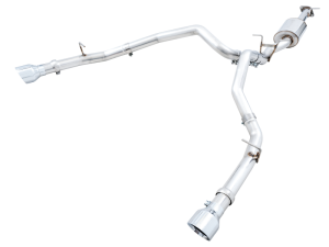 AWE Tuning - AWE Tuning 19-21 RAM 1500 5.7L (w/Cutouts) 0FG Dual Rear Exit Cat-Back Exhaust - Chrome Silver Tips - Image 1