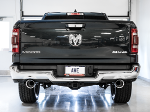 AWE Tuning - AWE Tuning 19-21 RAM 1500 5.7L (w/Cutouts) 0FG Dual Rear Exit Cat-Back Exhaust - Chrome Silver Tips - Image 4