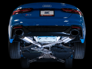 AWE Tuning - AWE Tuning Audi B9.5 RS 5 Coupe Non-Resonated Touring Edition Exhaust - RS-Style Diamond Black Tips - Image 5