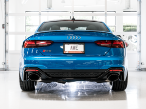 AWE Tuning - AWE Tuning Audi B9.5 RS 5 Coupe Non-Resonated Touring Edition Exhaust - RS-Style Diamond Black Tips - Image 7