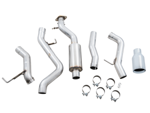 AWE Tuning - AWE Tuning 2021+ Ford Bronco 0FG Single Rear Exit Exhaust w/Chrome Silver Tip & Bash Guard - Image 5