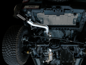 AWE Tuning - AWE Tuning 2021+ Ford Bronco 0FG Single Rear Exit Exhaust w/Diamond Black Tip & Bash Guard - Image 7