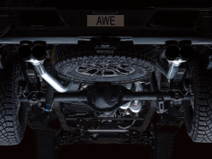 AWE Tuning - AWE Tuning 22-23 GMC Sierra 1500 AT4X 6.2L 0FG Catback Split Dual (Flat Bumper) - Diamond Black Tips - Image 5